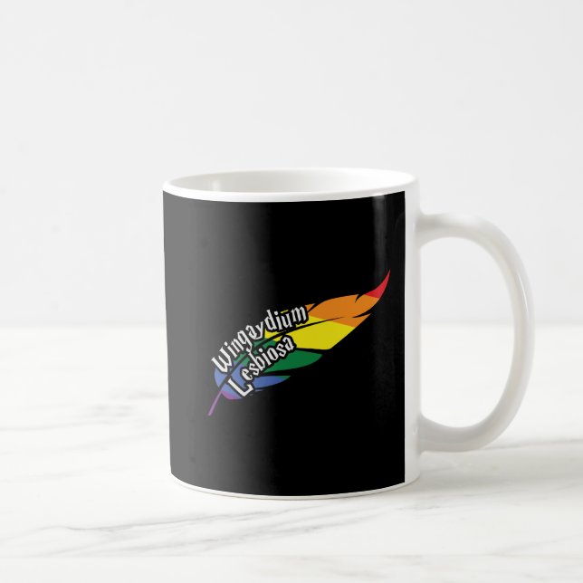 Caneca De Café Wingaydium Lesbiosa - LGBTQ+ Magic Pun Engraçado (Direita)