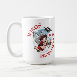 Caneca De Café Wings vs Propellers, Cupidon vs Drone, Valentine’s