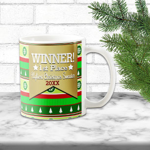 Caneca De Café WINNER Prize Fez o doce de Natal