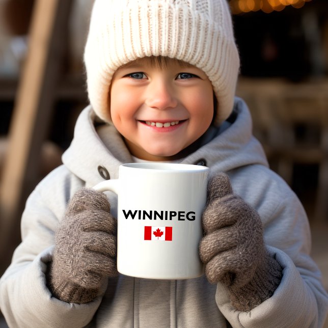 Caneca De Café Winnipeg Canadá Bandeira Canadense Cor-Clara (Criador carregado)