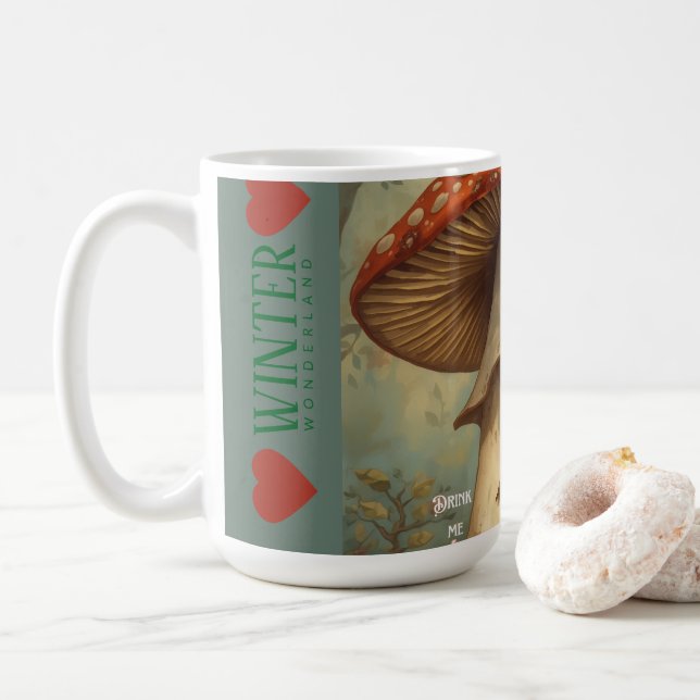 Caneca De Café Winter Alice in Wonderland Drink Me (Com Donut)