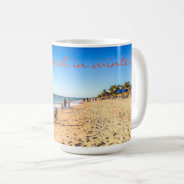 Caneca De Café Winter Beach Scene Mug (Frente Esquerda)