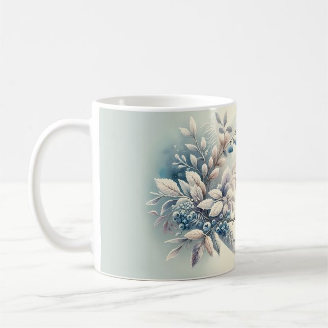Caneca De Café Winter Bluebird Berry Wreath (Esquerda)