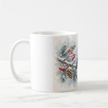 Winter Bluebird Gift Watercolor Snowy Branch Berri