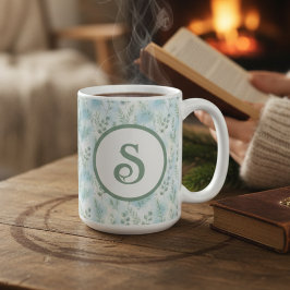 Caneca De Café Winter Botanical Monogram Mug