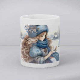 Caneca De Café Winter Fantasy Princess in a Snowy Fairytale Lands