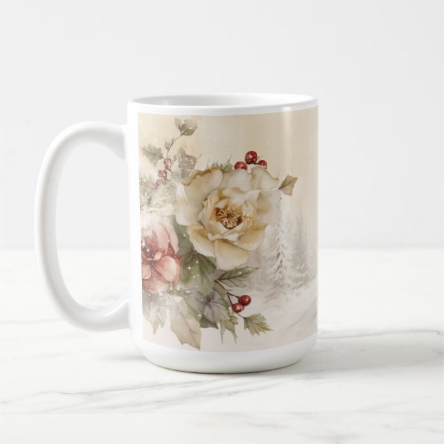 Caneca De Café Winter Floral Snowman Mug (Esquerda)