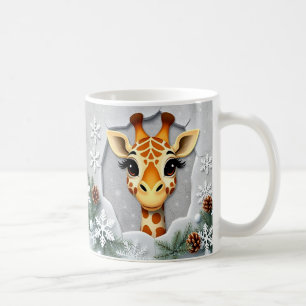 Caneca De Café Winter Giraffe Mug Wrap 3D design