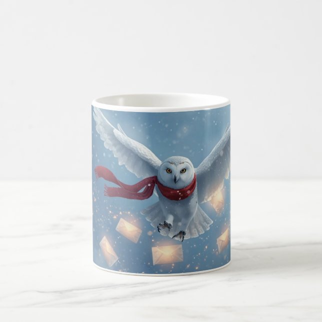 Caneca De Café “Winter Owl Magic” Christmas Owl  (Centro)