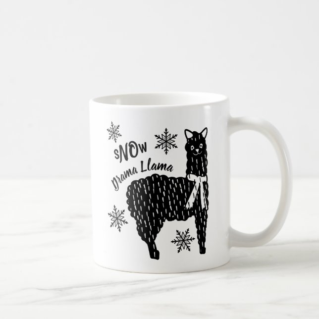 Caneca De Café Winter Snow Funny Drama Llama (Direita)