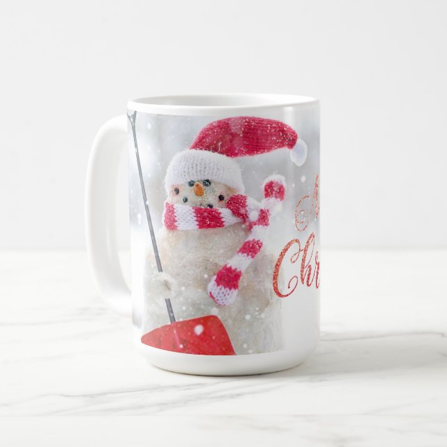 Caneca De Café Winter Snowman Christmas Coffee Mug (Frente Esquerda)