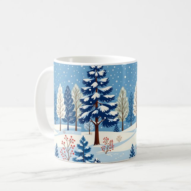 Caneca De Café Winter Trees in Snow (Frente Esquerda)