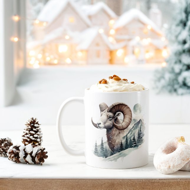 Caneca De Café Winter Vibes Rocky Mountain Bighorn Shea - (Criador carregado)