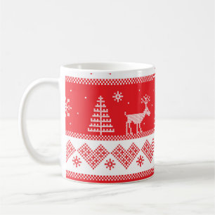 Caneca De Café Winter Wonderland: Vintage Seamless Design.