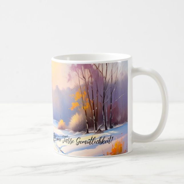 Caneca De Café Winterlandschaft im Morgenlicht | (Direita)