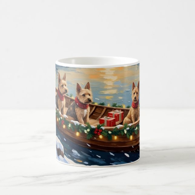 Caneca De Café Wire Fox Terrier Christmas Boat Holiday (Centro)