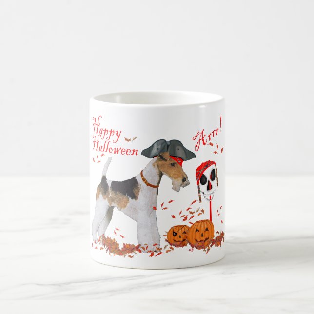 Caneca De Café Wire Fox Terrier Halloween (Centro)