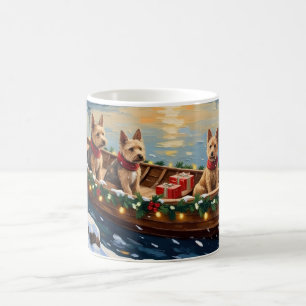 Caneca De Café Wire Fox Terrier Natal Barca Feriado