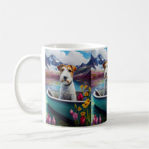 Caneca De Café Wirefox Terrier em um remo: Uma aventura cênica