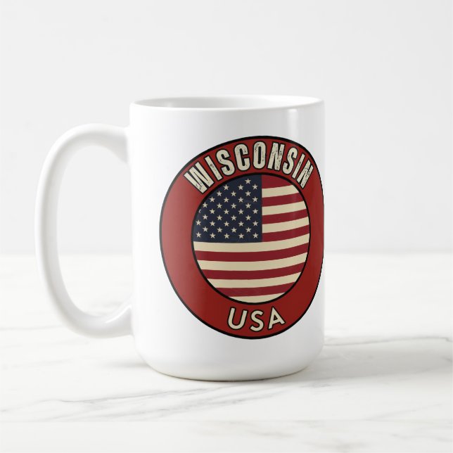 Caneca De Café Wisconsin Estados Unidos da América  (Esquerda)