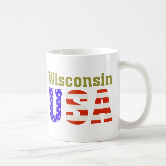 Caneca De Café Wisconsin EUA! (Direita)