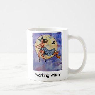 Caneca De Café WitchRavenCatfly1, bruxa de trabalho