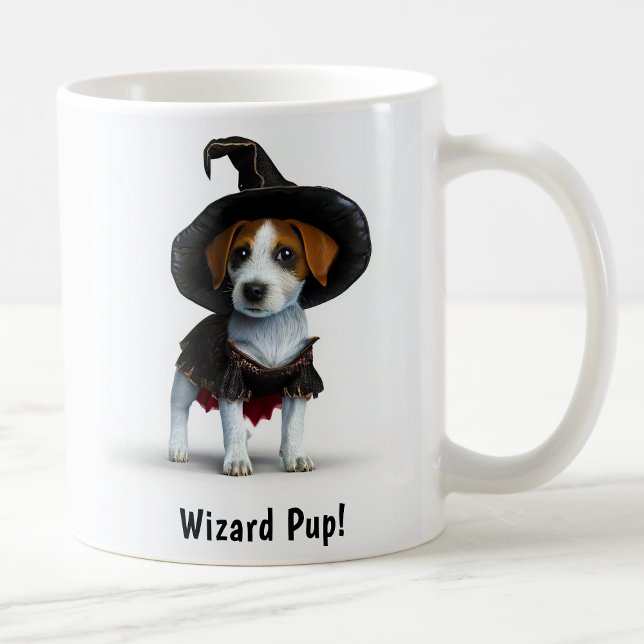 Caneca De Café Witchy Jack Russell Terrier Pup Personalizável (Criador carregado)