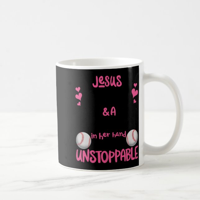 Caneca De Café With Jesus In Her Heart And A Softball She Is Unst (Direita)