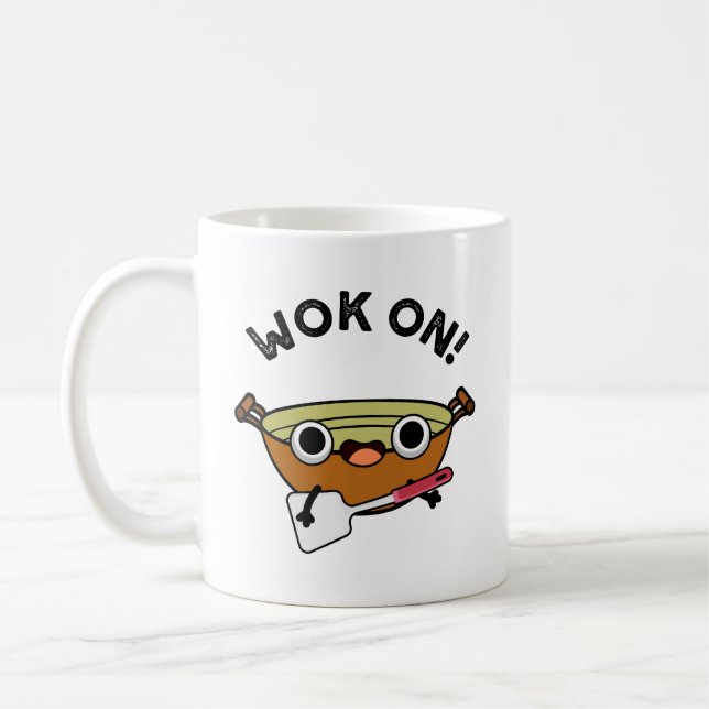 Caneca De Café Wok On Funny Chinese Cozinhar Pun (Esquerda)