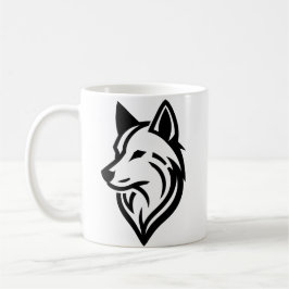 Caneca De Café Wolf Face Silhouette minimalista