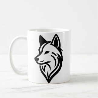 Caneca De Café Wolf Face Silhouette minimalista