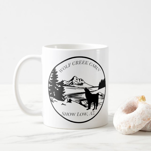 Caneca De Café Wolf Forest Cabin Rental Home Mounts (Com Donut)