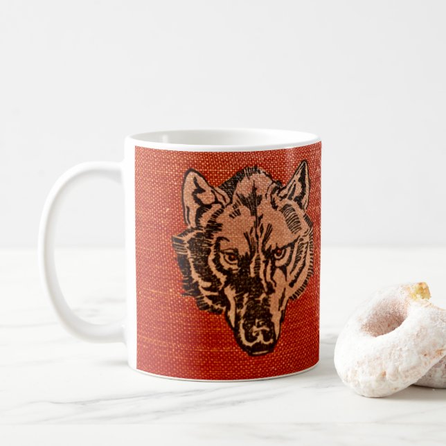 Caneca De Café Wolf Head em Red Mug (Com Donut)