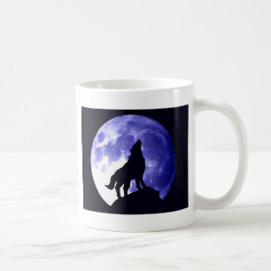 Caneca De Café Wolf Howling na Lua