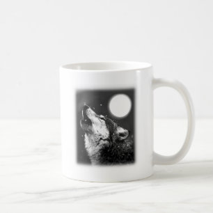 Caneca De Café Wolf Howling na Lua