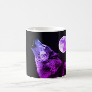 Caneca De Café Wolf Howling na Lua