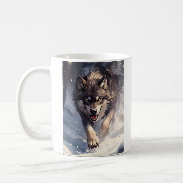 Caneca De Café Wolf in winter (Esquerda)