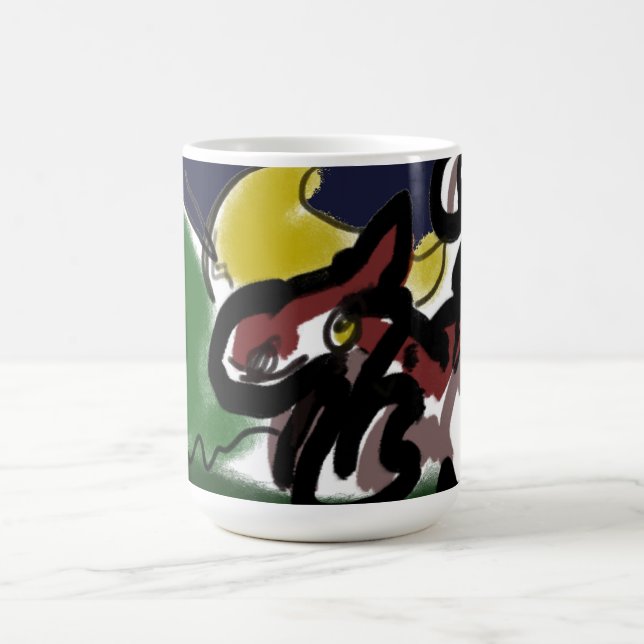 Caneca De Café Wolf outono correndo (Centro)