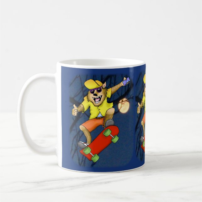 Caneca De Café Wolf Skateboarder Mug (Esquerda)