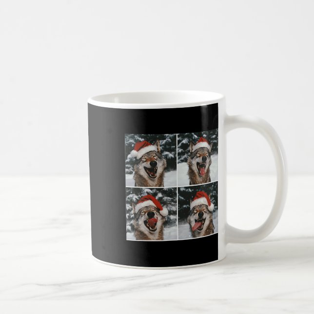 Caneca De Café Wolf Winter Fotografia Wolf Conservation Christma (Direita)