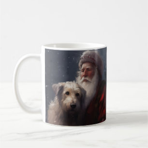Caneca De Café Wolfhound com Papai Noel Natal Festivo