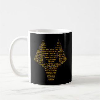 Caneca De Café Wolverhampton Inglaterra Gift Wolves Black Dourada