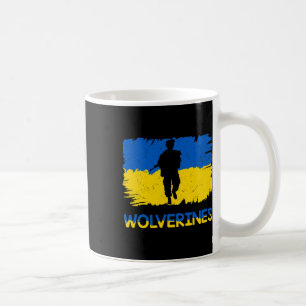 Caneca De Café Wolverines Apoiam a Ucrânia Apoiam a Ucrânia Stand