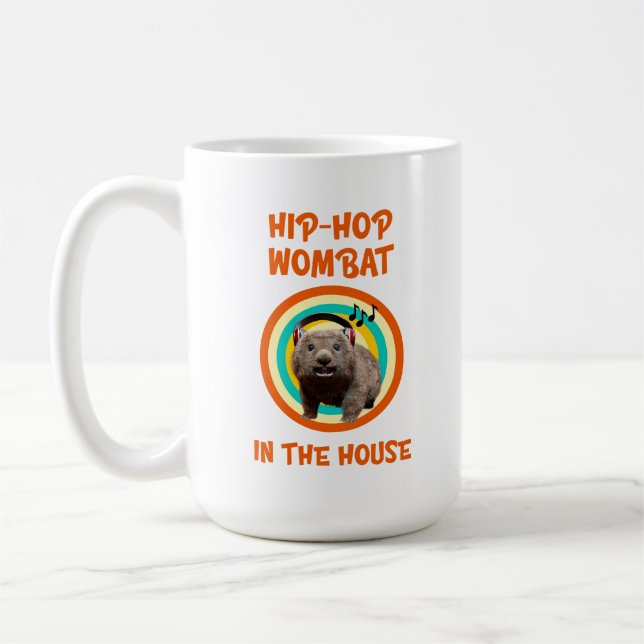 Caneca De Café Wombat de Hip-hop Engraçado em Casa (Esquerda)