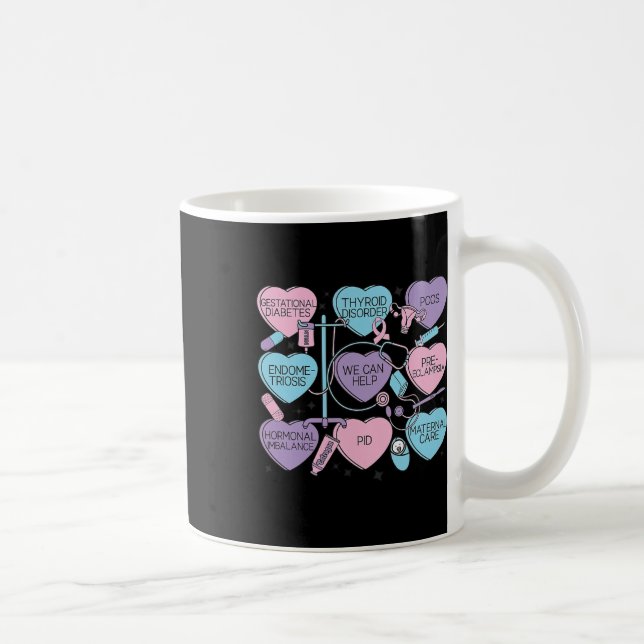 Caneca De Café Women Obstetrics Valentine's Day Nurse Ob Gyn Obst (Direita)