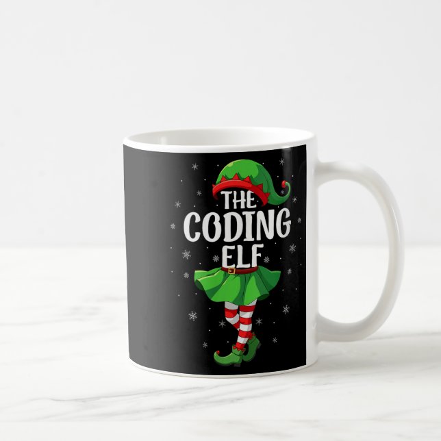 Caneca De Café Womens Coding Elf Christmas Girls Women Elf Squad  (Direita)