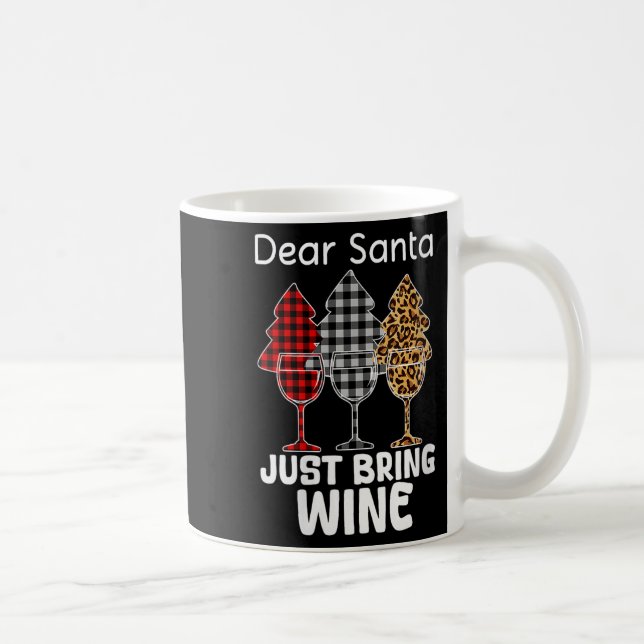 Caneca De Café Womens Dear Santa Just Bring Wine Christmas Wine H (Direita)