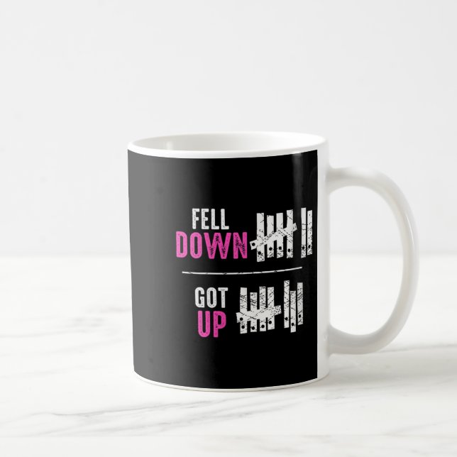 Caneca De Café Womens Fell Down Got Up Motivational Funny Sitive  (Direita)