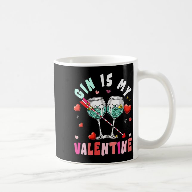Caneca De Café Women's Gin Is My Valentine Hearts Matching Drinke (Direita)