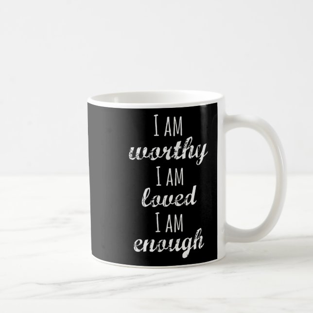 Caneca De Café Women's I Am Worthy Motivational Christian  (Direita)